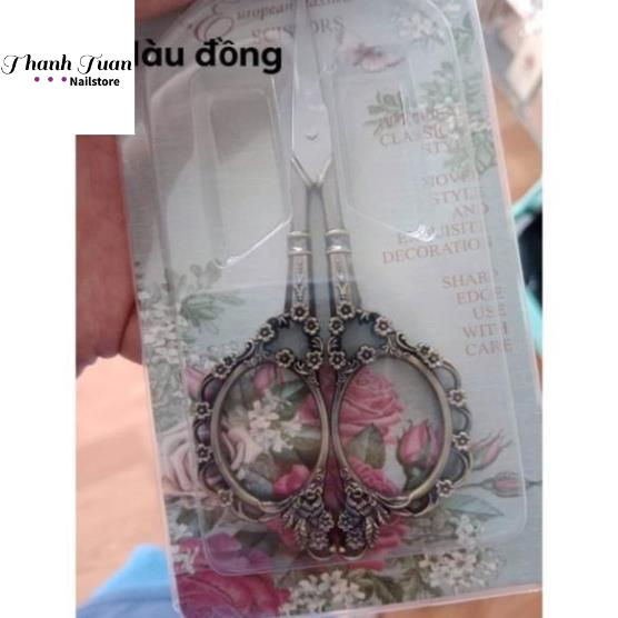 Kéo cắt form móng giả loại xịn, hoa văn cổ điển siêu đẹp chuyên dụng cho dân làm móng  - Phụ kiện đồ nail