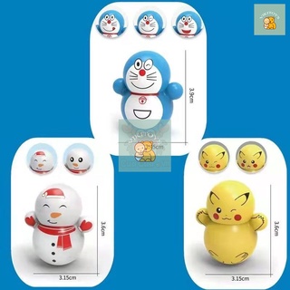 Combo 5 Lật Đật Mini Squid Game Doraemon Doremon Ông Già Noel Người Tuyết Pikachu Phi Hành Gia Dễ Thương Cho Bé Trai Gái