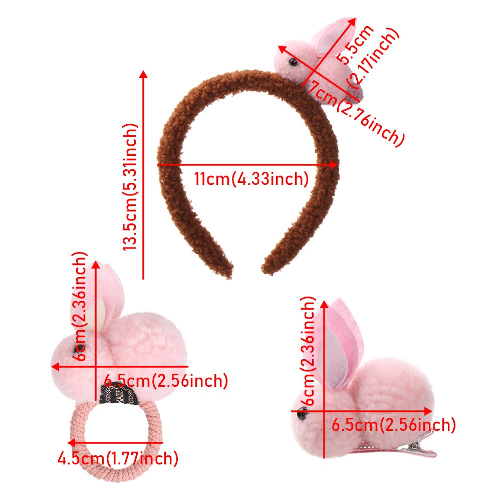 Dây Buộc Tóc Đính Bóng Lông Xinh Xắn Cho Nữ