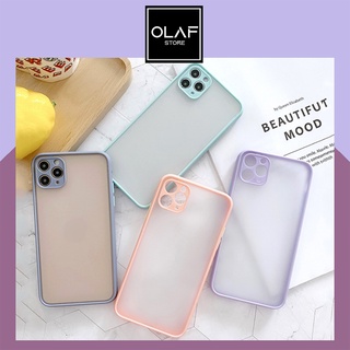 Ốp iPhone nhám mờ màu hồng, tím, xanh bảo vệ camera dành cho  7/8 plus/X/Xs Max/11/12 Pro Max