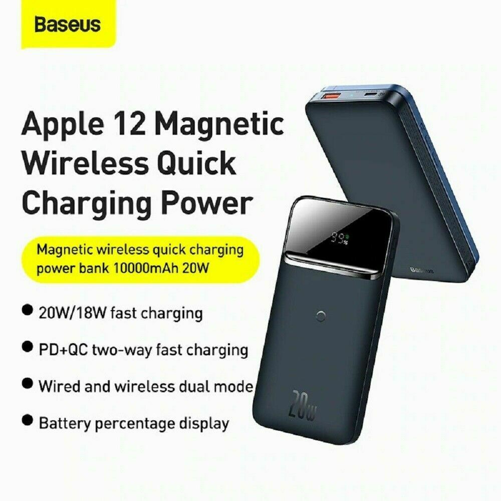 [Mẫu mới 2021]Pin dự phòng sạc không dây tích hợp nam châm Baseus Magnetic Wireless Quick Charging Power Bank (10000mAh)