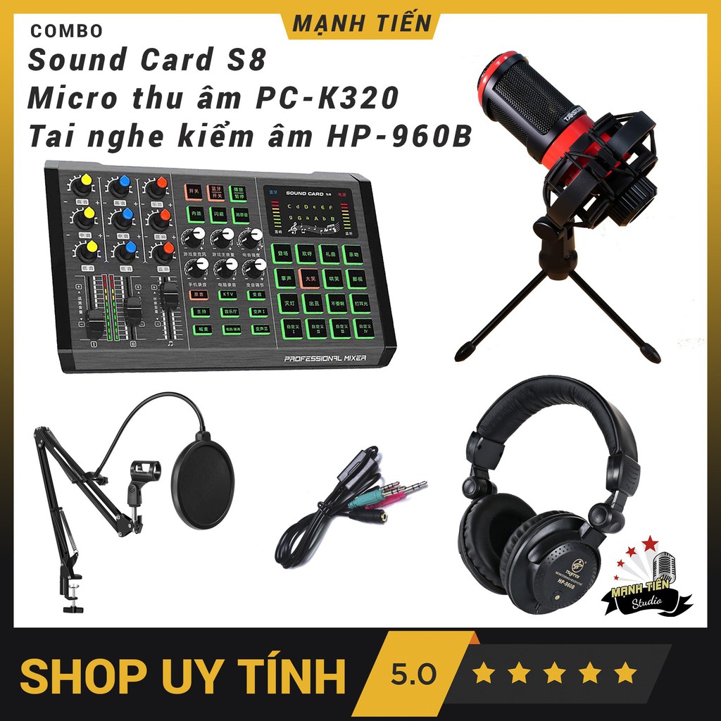 Sound card Thu âm S8 Hát Karaoke Live tream Thu Âm Thế Hệ Mới✔ Kết Nối Bluetooth✔Auto Tune Đẳng Cấp