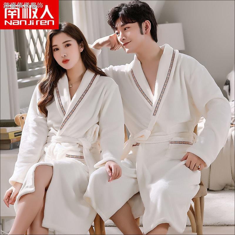 Áo Choàng Ngủ Vải Flannel Thời Trang Mùa Đông Cho Các Cặp Đôi