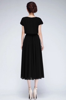 Đầm Maxi voan lụa 2 lớp cao cấp, tùng xoè, eo thun