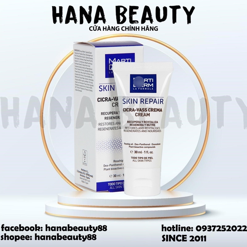 𝗞𝗲𝗺 𝗱𝘂̛𝗼̛̃𝗻𝗴 𝗠𝗮𝗿𝘁𝗶 𝗗𝗲𝗿.𝗺 𝗖𝗶𝗰𝗮 𝗩𝗮𝘀𝘀 𝗖𝗿𝗲𝗺𝗮 mini 2ml  - dòng phục hồi da treatment