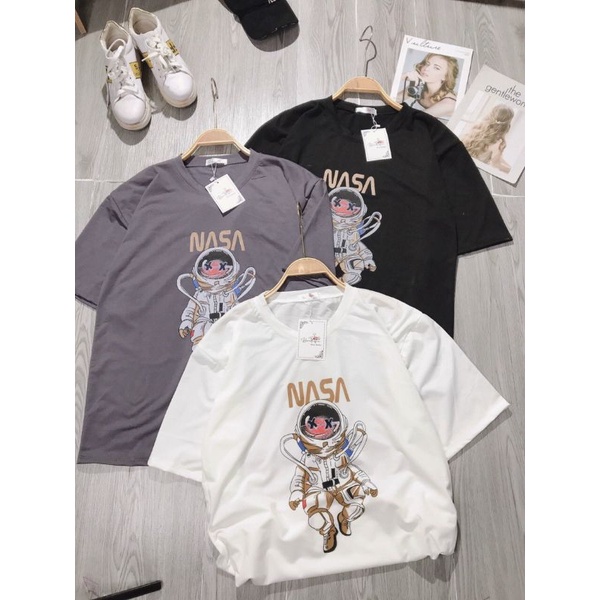 Áo Thun Tay Lỡ Form Rộng Unisex, Áo Phông Form Rộng Nam Nữ NASA mã SHN13 (Kèm Ảnh Thật)