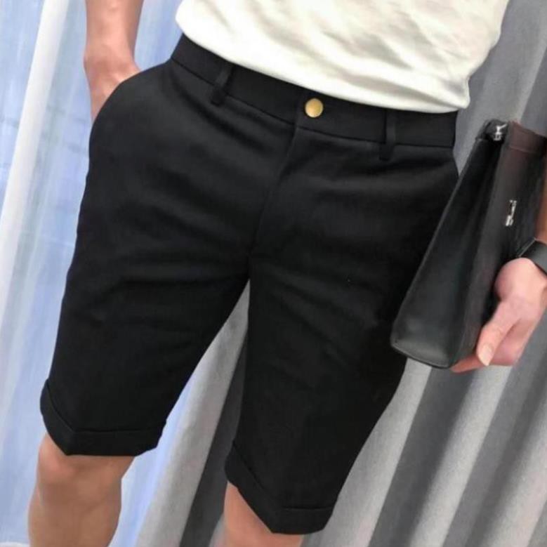 Quần sooc nam kaki dáng Hàn Quốc chất vải kaki co giãn cao cấp mặc thoải mái màu trắng đen xanh rêu H3 | BigBuy360 - bigbuy360.vn