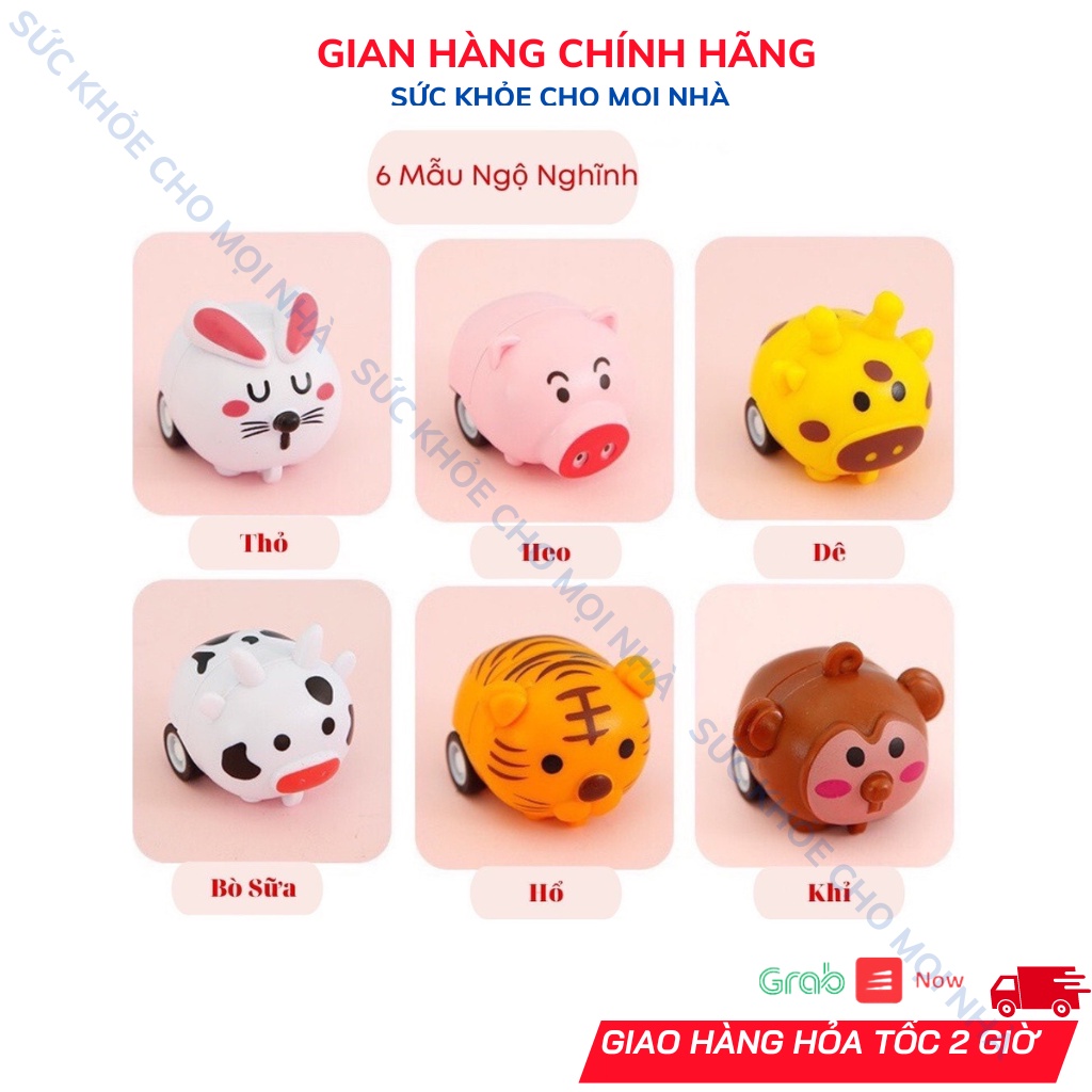 Xe Chạy Cót Mini Hình Thú Dễ Thương, Có 6 Mẫu Các Con Thú Quen Thuộc Cho Bé Chơi