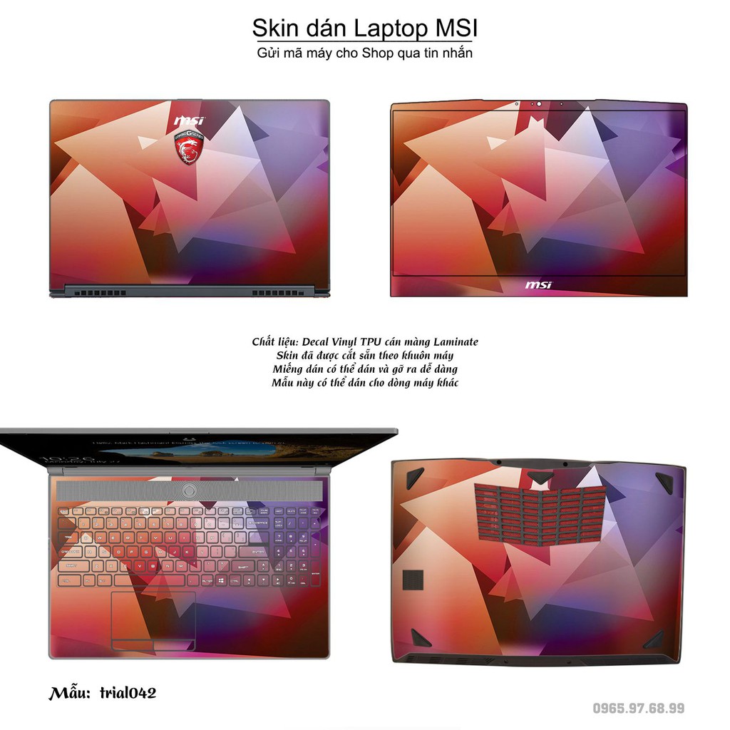 Skin dán Laptop MSI in hình Đa giác _nhiều mẫu 7 (inbox mã máy cho Shop)