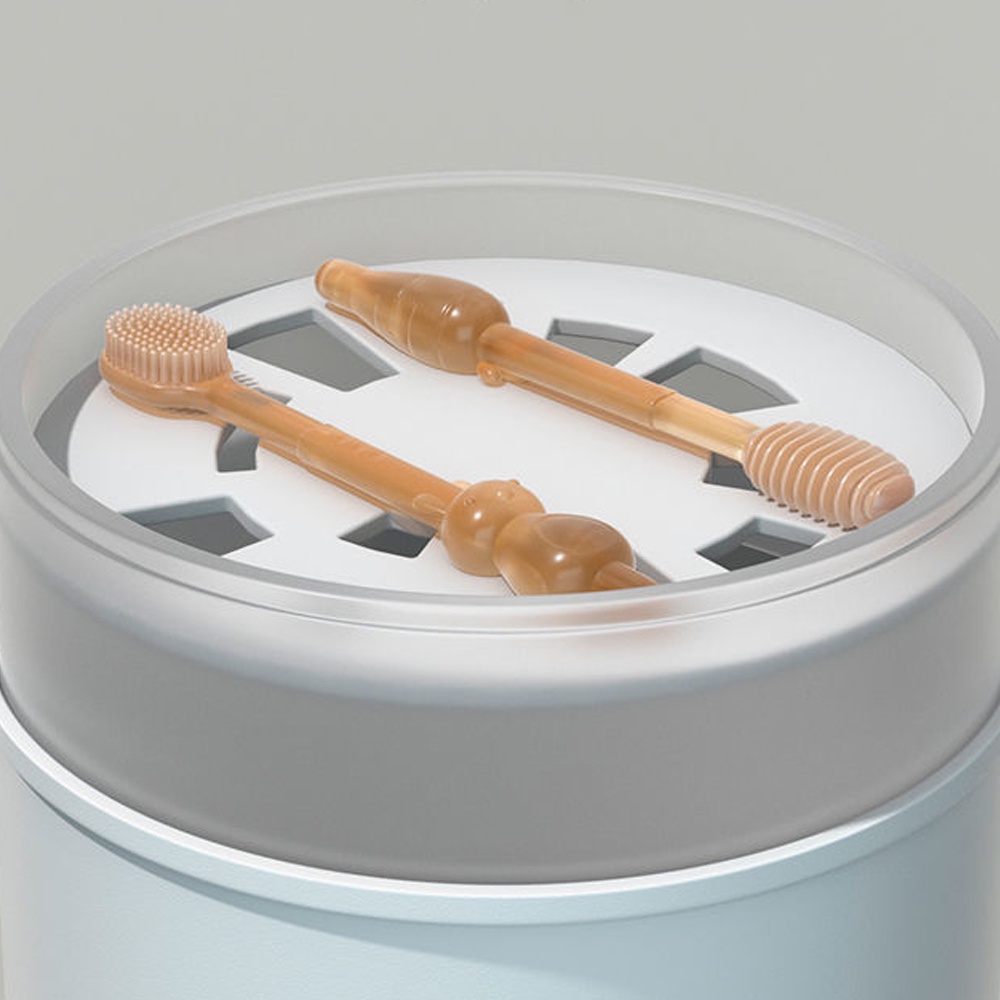 Bộ Bàn chải &amp; Rơ lưỡi silicon siêu mềm, an toàn cho bé 0- 3 tuổi( Màu vàng)