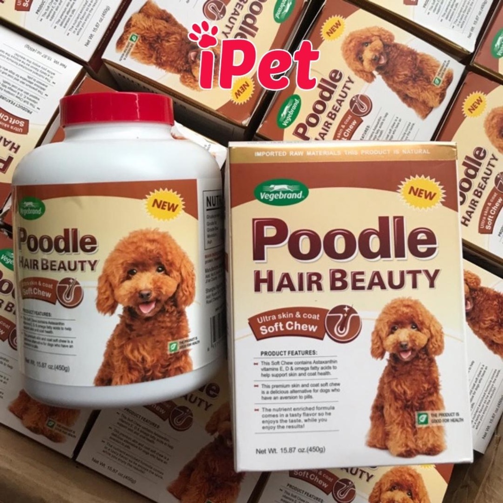 Viên nhai dưỡng lông cho chó Poodle Hair Beauty - iPet Shop
