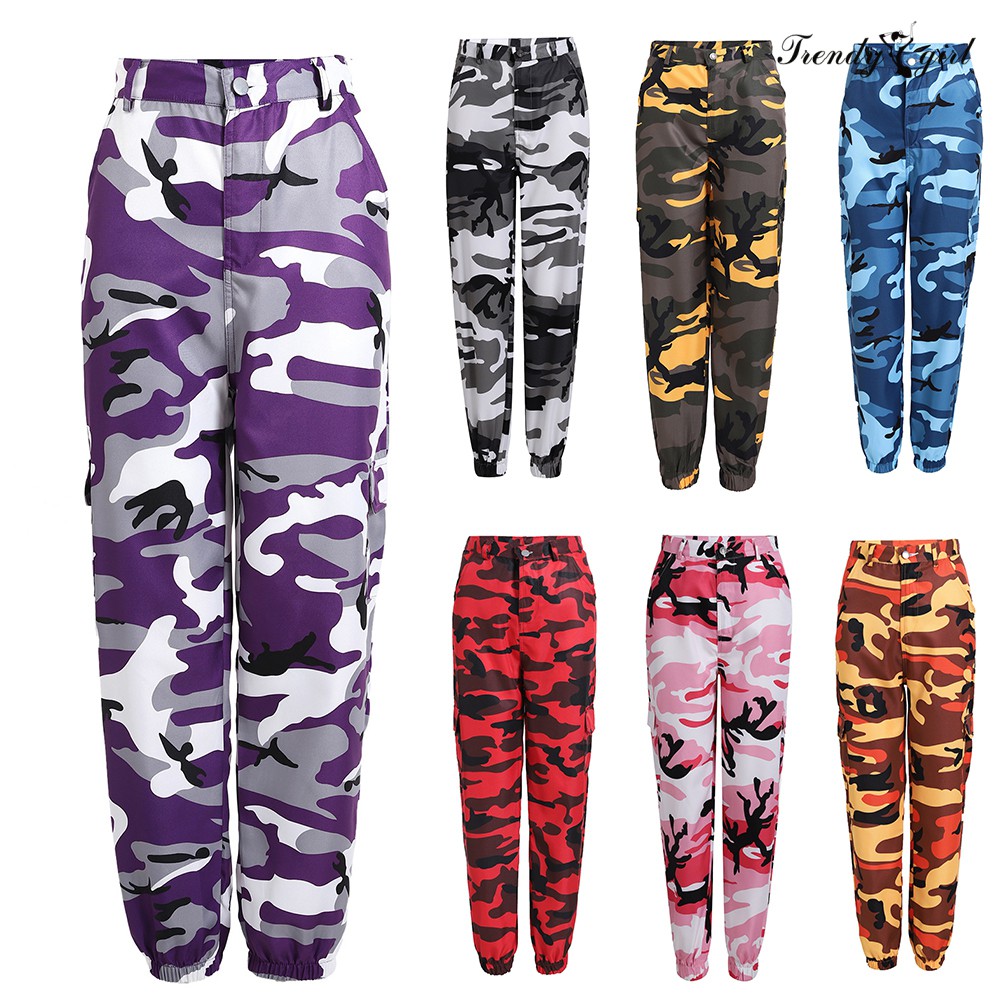 Quần Jogger Lưng Vừa Hoạ Tiết Lính Cho Nữ