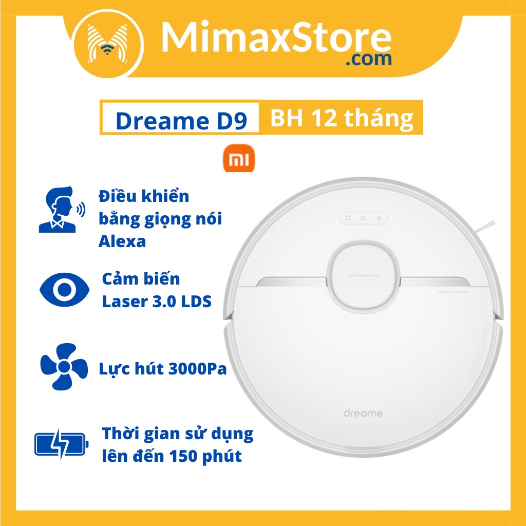 [Hỏa Tốc - HCM] Robot Hút Bụi Lau Nhà Xiaomi Dreame D9 | Hàng Chính Hãng | Bảo Hành 12 Tháng | Mimax Store