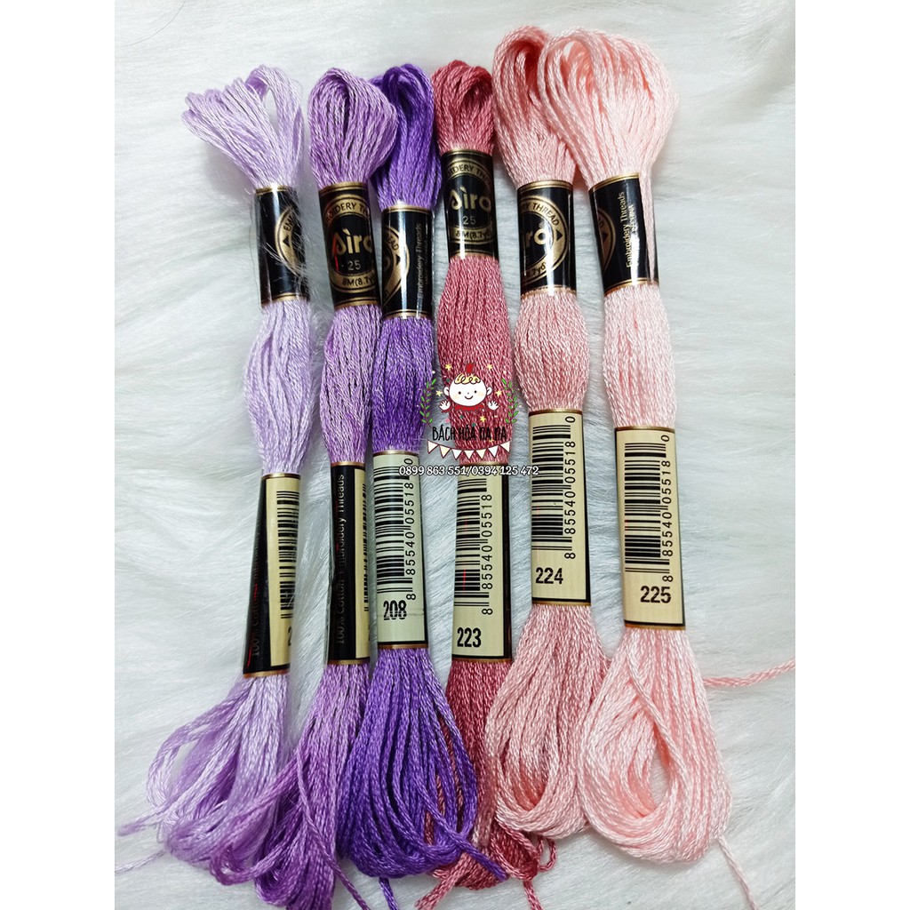 Set Thêu Cơ Bản Cho Những Bạn Mới Tập Thêu Thùa Handmade- set chỉ airo màu săc đa dạng- bách hóa na na