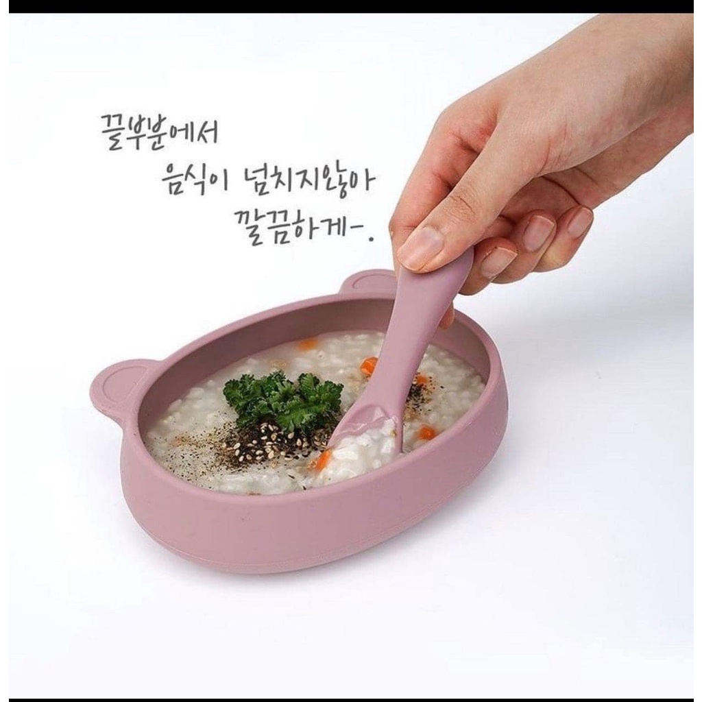 Thìa Ăn Dặm Silicon BABY SPOON BLUEMAMA MODUI Nội địa Hàn Bảo Vệ Sức Khỏe Cho Bé Yêu