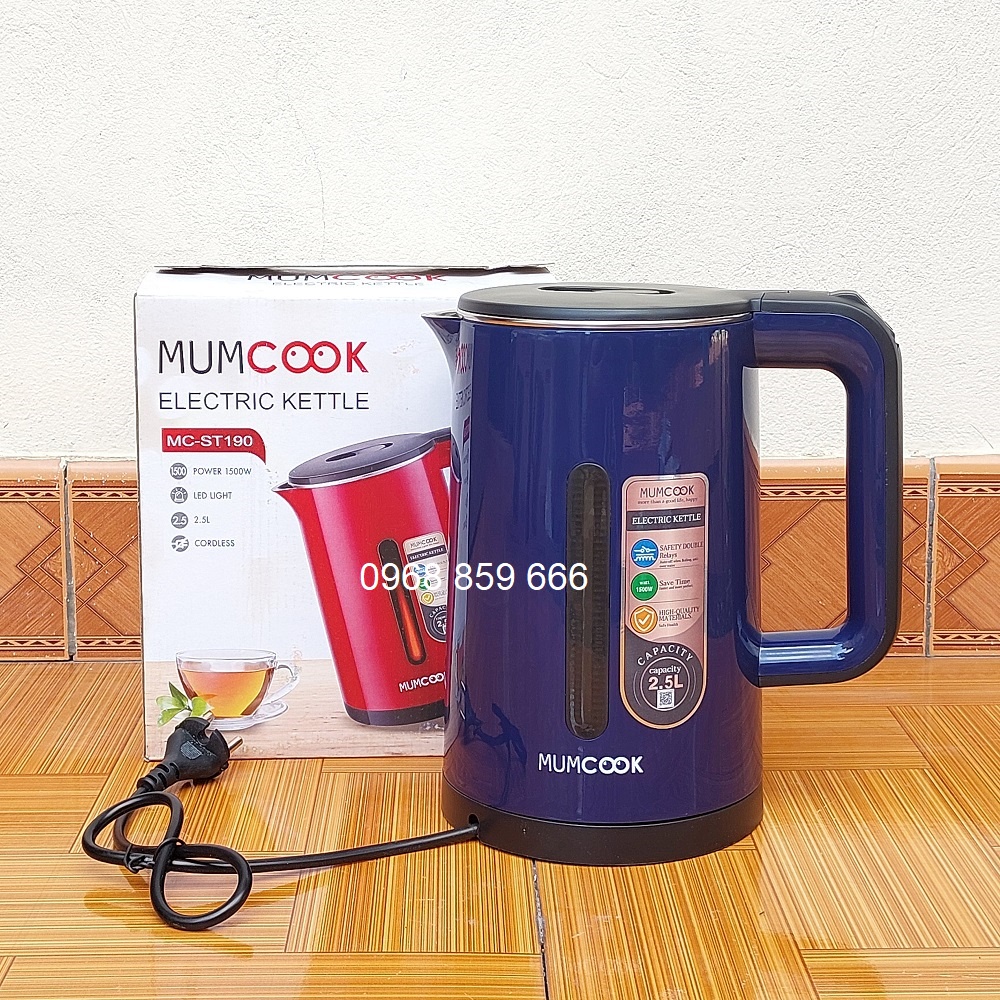 Ấm Siêu Tốc - Ấm Đun Ruột Inox 304 Cao Cấp - Dung Tích 2.5L Công Suất 1500W