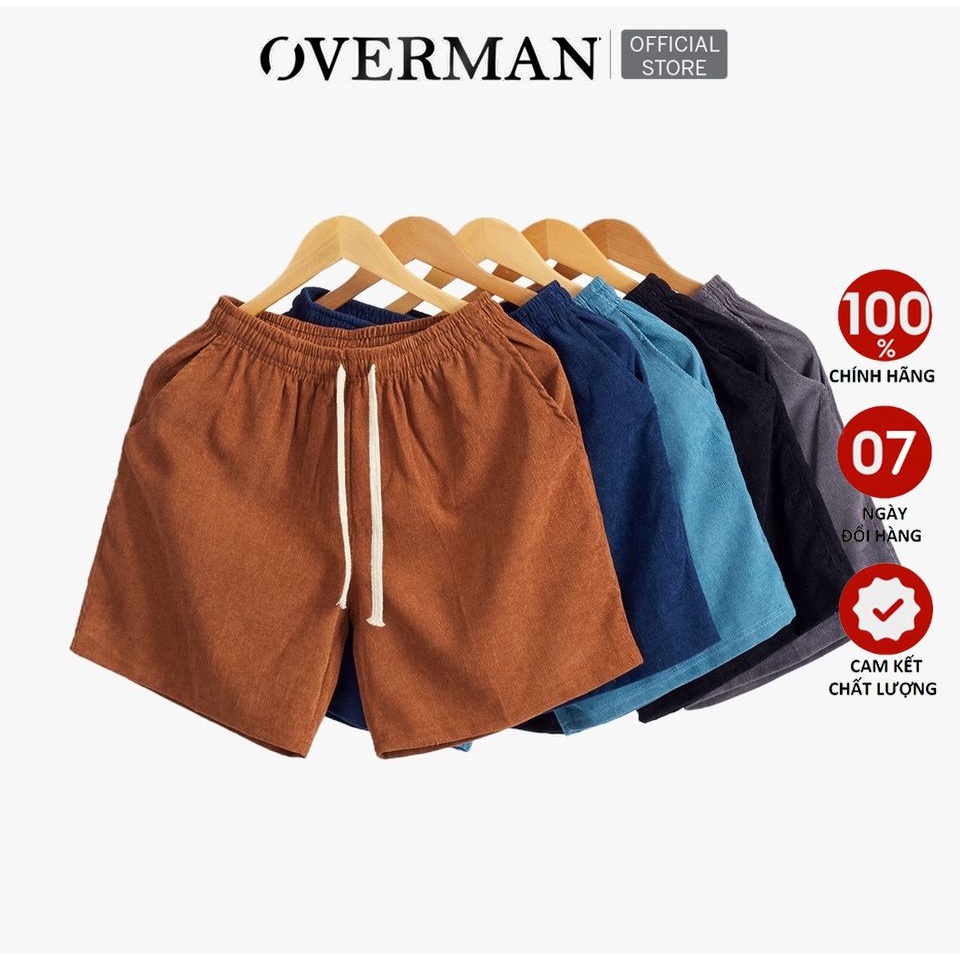 Quần đùi nam nhung tăm co dãn 4 chiều, quần short nam thể thao nhiều màu sắc trẻ trung QD06 - Overman