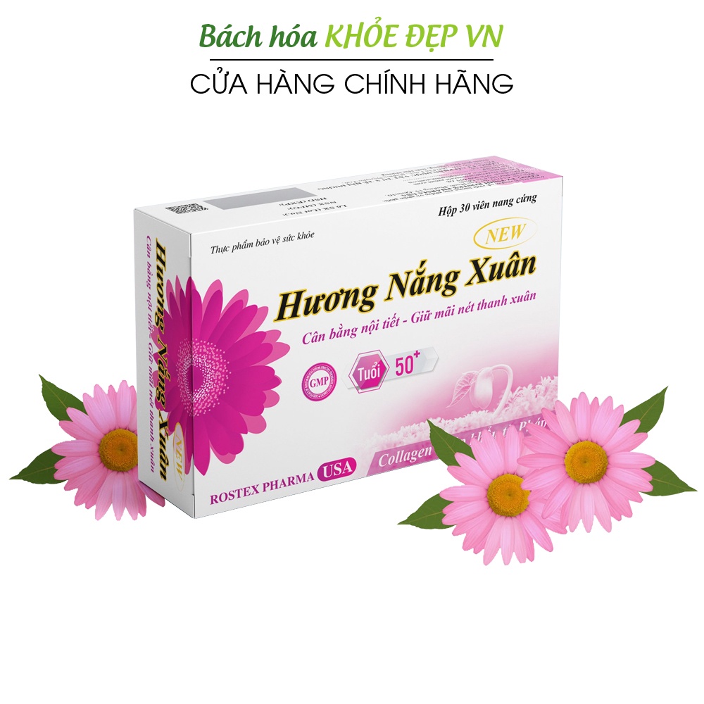 Hương Nắng Xuân bổ sung collagen, mầm đậu nành đẹp da, tăng nội tiết tố - 30 viên [Hương Nắng Xuân New Hồng]