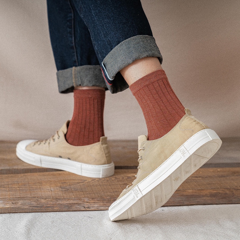 Tất vớ nữ nam cao cổ dài trắng dễ thương hàn quốc đẹp iLita chân thấp nhún đủ màu trơn đen, đỏ, vàng, xám, xanh