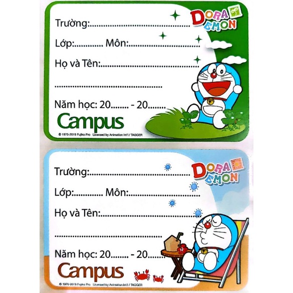 Nhãn vở Doraemon Campus