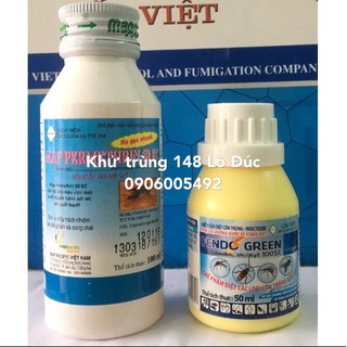 Combo 2 lọ thuốc diệt muỗi (thuốc diệt muỗi Permethrin 50 EC 100ml, chất bám dính Fendo green100 SC 50ml)