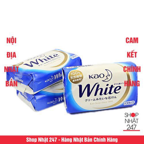 [Hỏa Tốc HN] Xà bông Kao White màu xanh 130g Nôi địa Nhật Bản