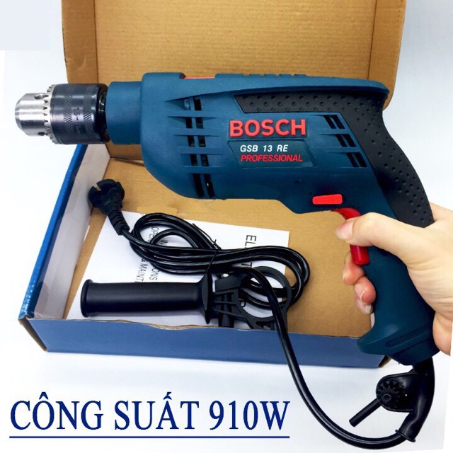 Máy khoan tường bê tông, khoan sắt, khoan gỗ 13 ly Bosch