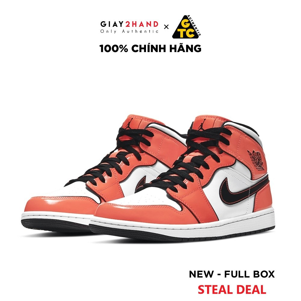 (NEW) Giày Sneaker Thể Thao N1ke Air Jordan 1 Mid SE Turf Orange DD6834-802 Chính Hãng 100%