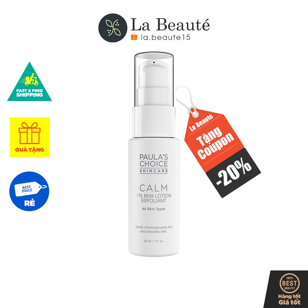 [Hàng Công Ty] Tẩy Da Chết Hóa Học Dịu Nhẹ Với 1% BHA - Paula's Choice Calm 1% BHA Lotion Exfoliant 30ml