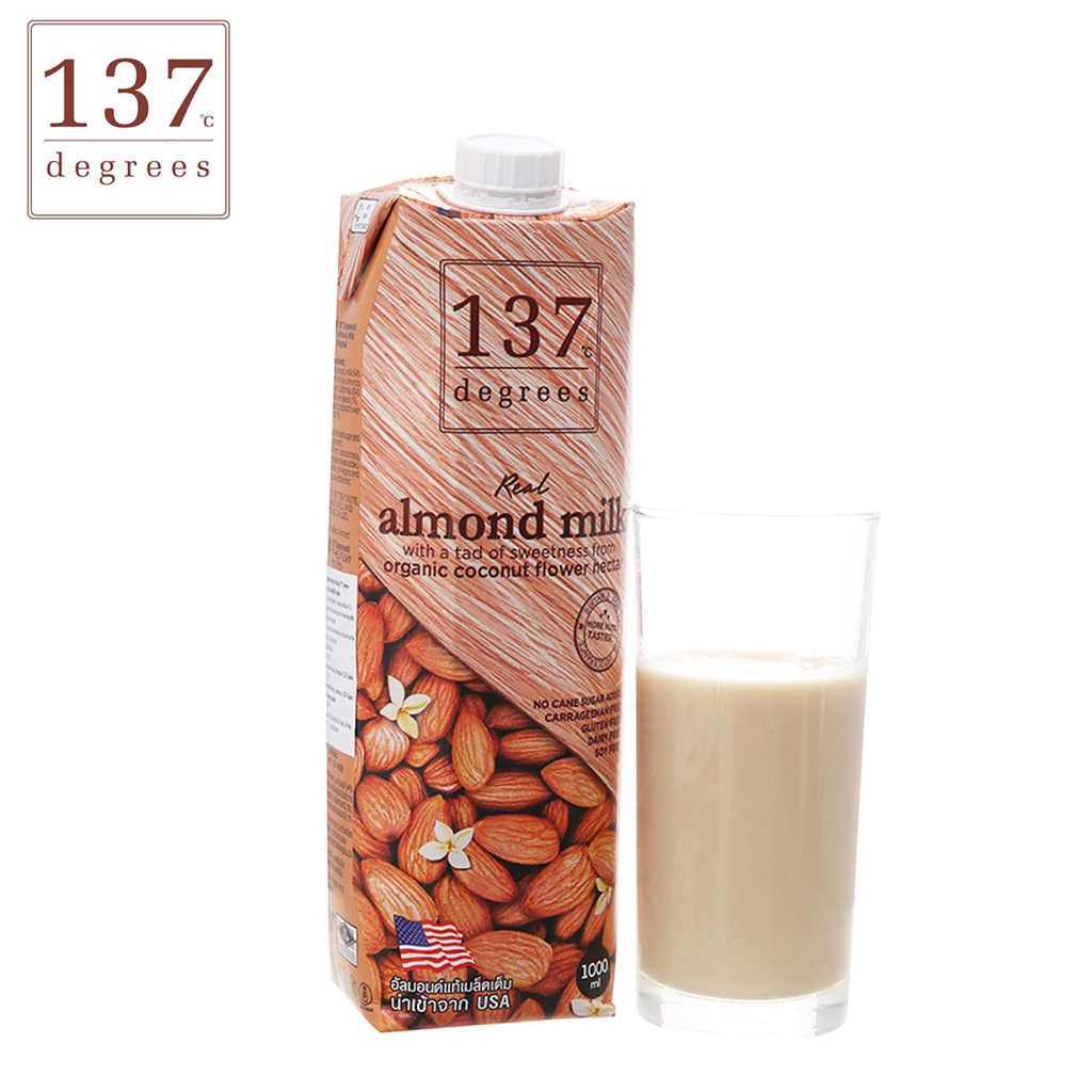 HỘP 1 LÍT SỮA HẠT HẠNH NHÂN NGUYÊN CHẤT ALMOND MILK ORIGINAL 137 DEGREES