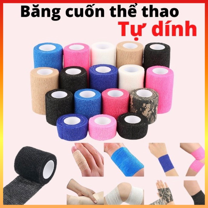 Băng keo thể thao,băng quấn cổ chân,băng cuốn cổ tay,được làm bằng vải co giản,chống căng cơ,đau khớp,khi tập luyện .