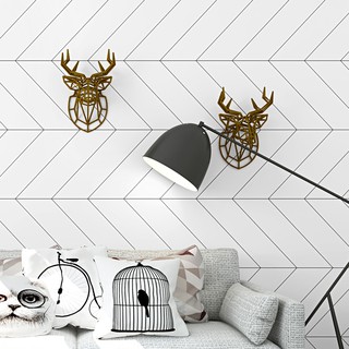 Giấy Dán Tường Sọc Chéo Trắng Đen Hiện Đại 3D211