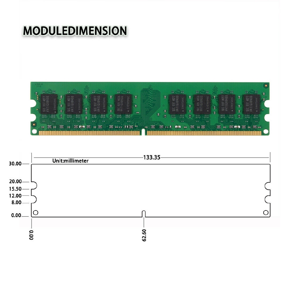 Bộ nhớ RAM DIMM 8GB 4GB 2GB DDR3 DDR2 667MHz 800MHz 1066Mhz 1333Mhz 1600Mhz cho máy tính bàn | BigBuy360 - bigbuy360.vn