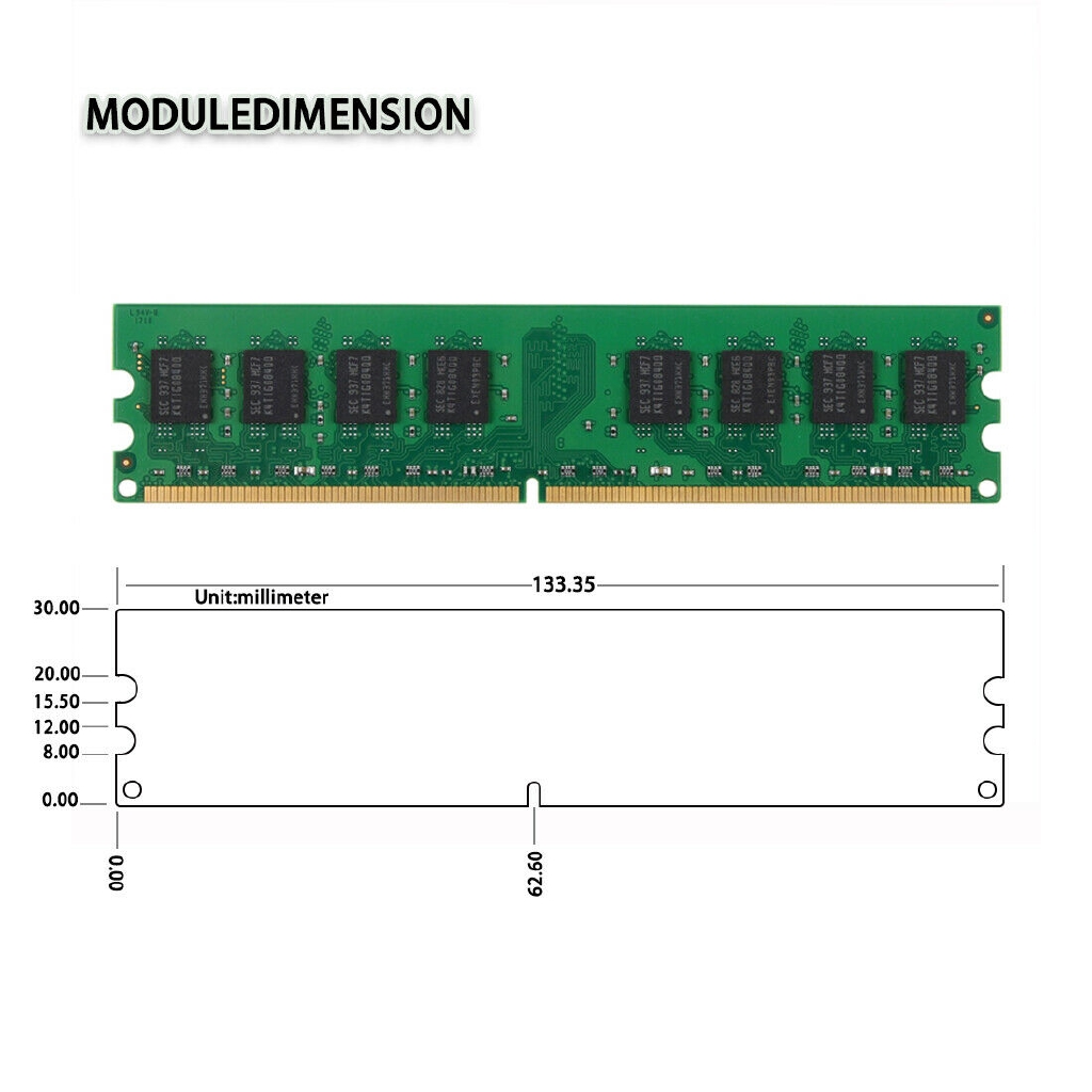 Bộ nhớ RAM DIMM 8GB 4GB 2GB DDR3 DDR2 667MHz 800MHz 1066Mhz 1333Mhz 1600Mhz cho máy tính bàn