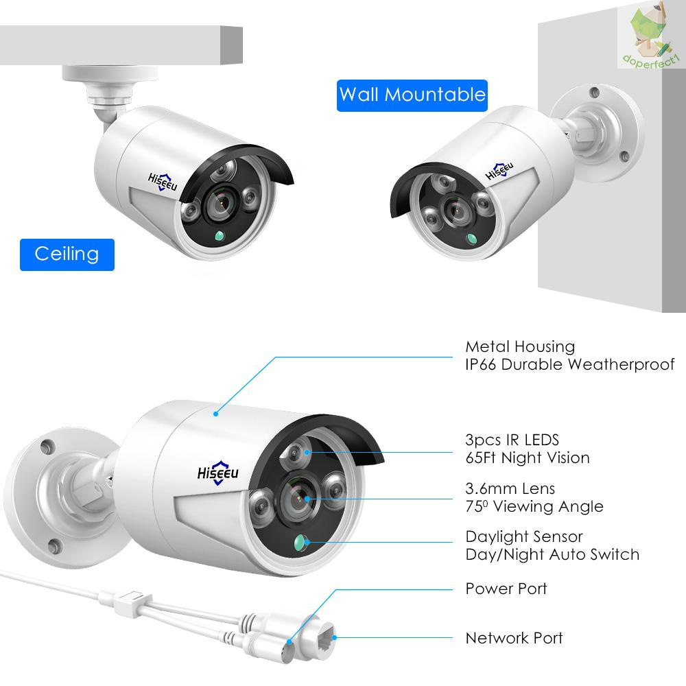 Camera An Ninh 3mp Hd Poe Chống Nước Ip66 Với Tầm Nhìn Ban Đêm Và Điều Khiển Từ Xa