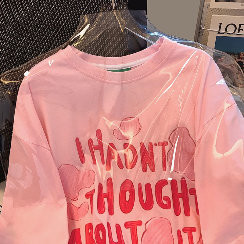 Áo Thun Tay Ngắn Cổ Tròn Dáng Rộng In Họa Tiết Hoạt Hình Phong Cách Hàn Quốc Thời Trang Mùa Hè Cho Nữ