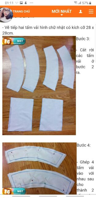 Mếch vải cotton trắng