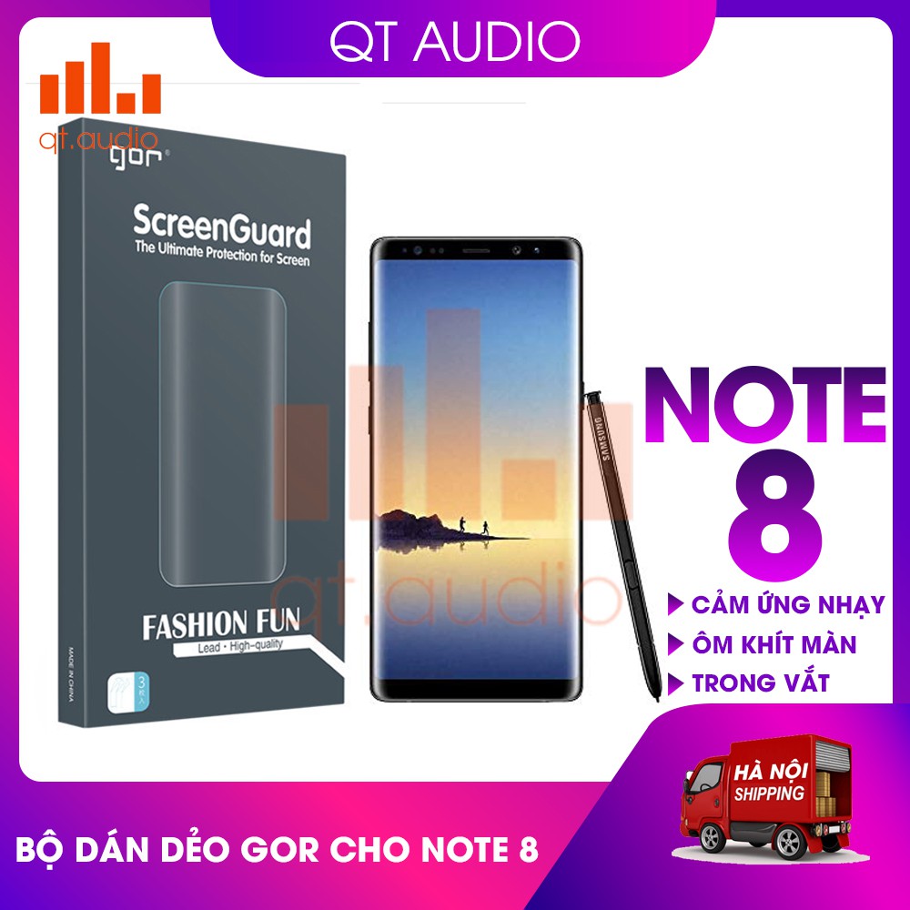 Bộ 4  miếng dán gor dành cho galaxy Note 8 ( 3 miếng dán màn hình và 1 dán lưng carbon)