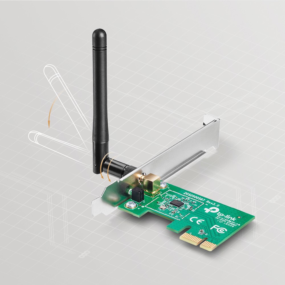 TP-Link Card mạng PCI Express Wifi Băng tần kép Chuẩn N 150Mbps Kết nối bảo mật cao- TL-WN781ND