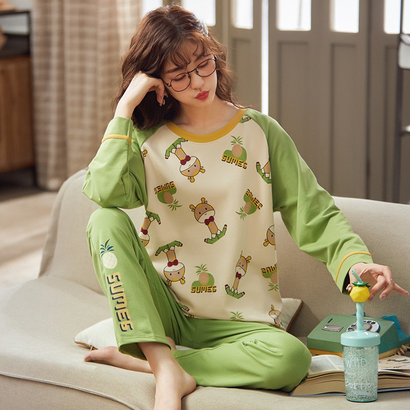 Bộ Đồ Ngủ Pijama Dài Tay Viền Sọc Thời Trang 2020 Cho Nữ