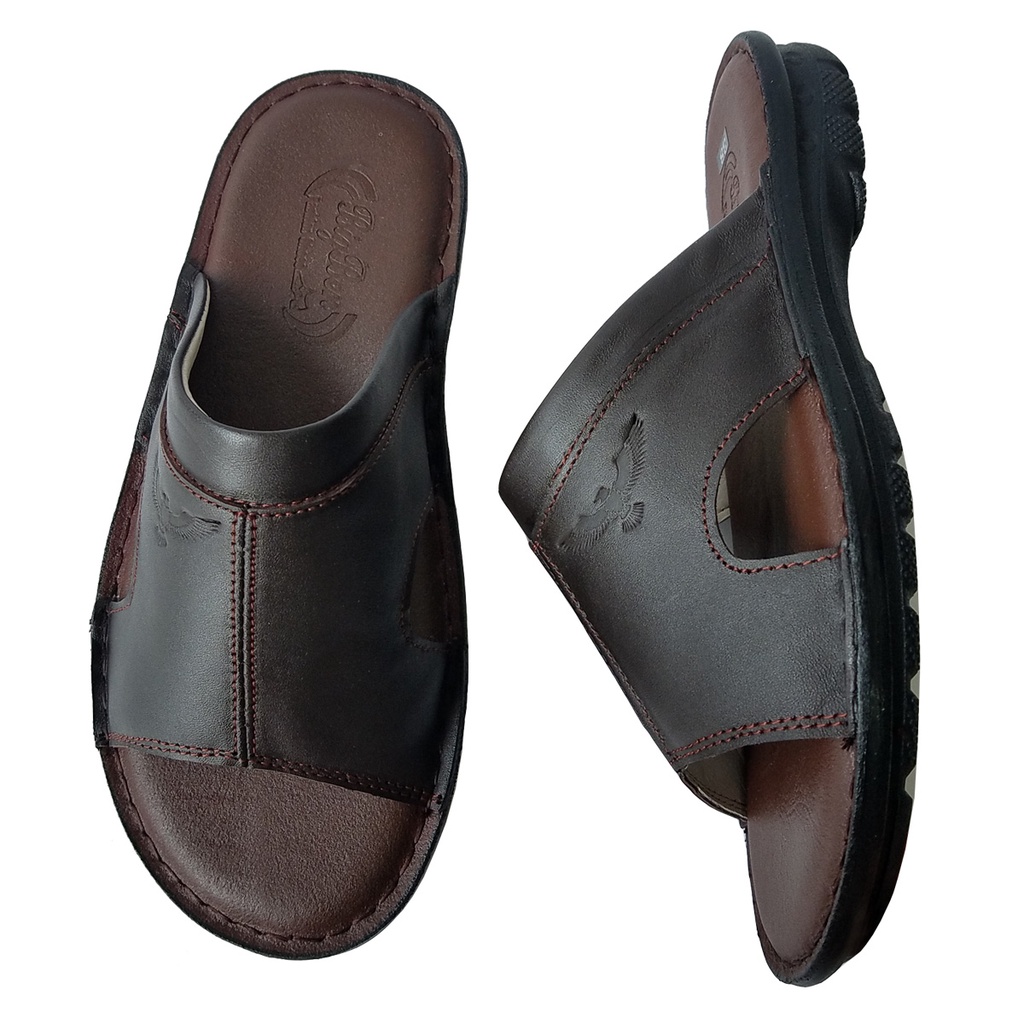 Dép Nam Quai Ngang Da Bò Thật BIGBEN Cao Cấp DN343