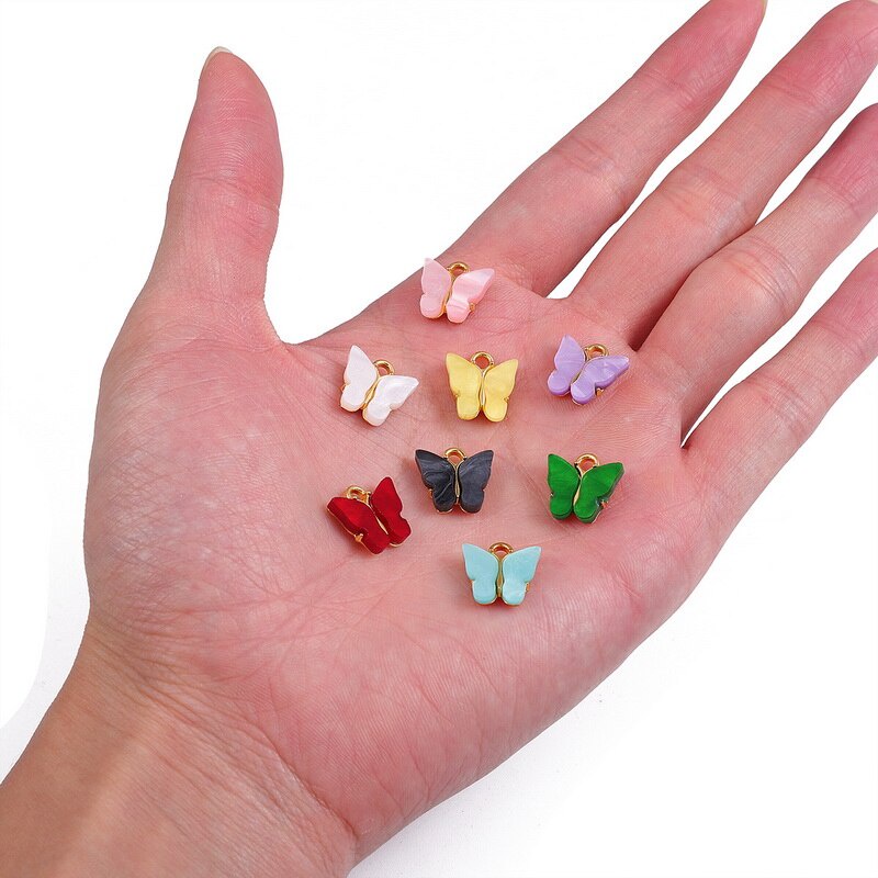 Mặt dây chuyền Beadia bằng resin hình bướm dễ thương trang trí diy