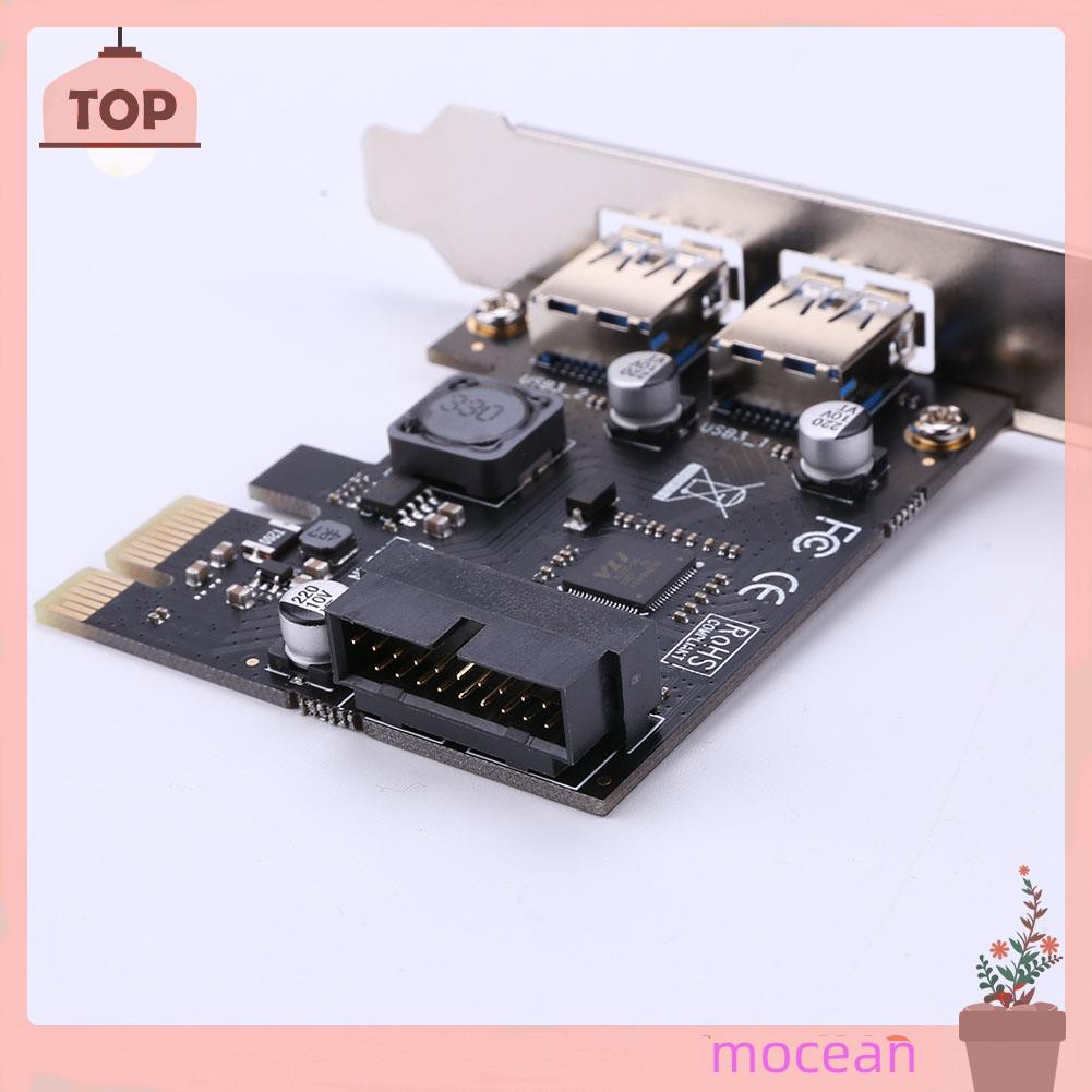 Mocean SSU 2 Port USB 3.0 PCI-e x1 Expansion Card PCI Express Adapter for Desktop