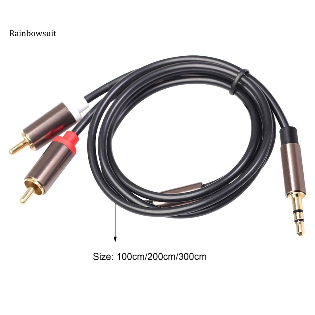 Dây cáp âm thanh chuyển đổi đầu cắm 3.5mm sang 2 đầu cắm RCA cho loa