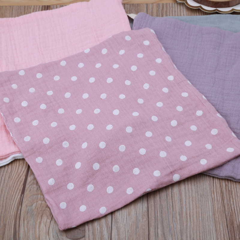 Set 5 khăn lau tay 4 lớp hình vuông bằng vải cotton thấm hút nước cho bé sơ sinh