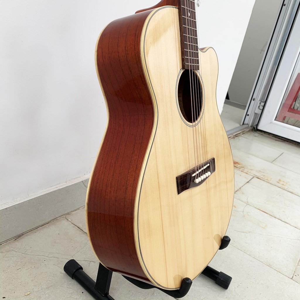 Đàn Guitar Acoustic gỗ Hồng Đào nguyên tấm | có ty chỉnh cong cần | BH 12 tháng