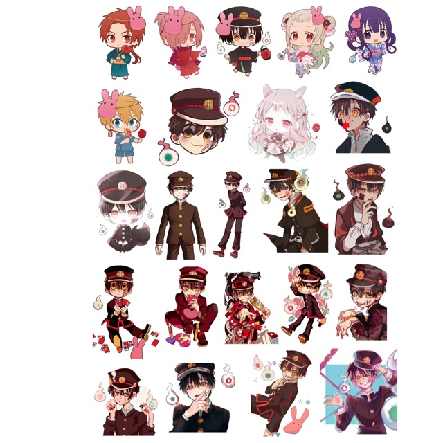 Combo 30 sticker Jibaku Shounen Hanako-kun nhiều mẫu ngẫu nhiên