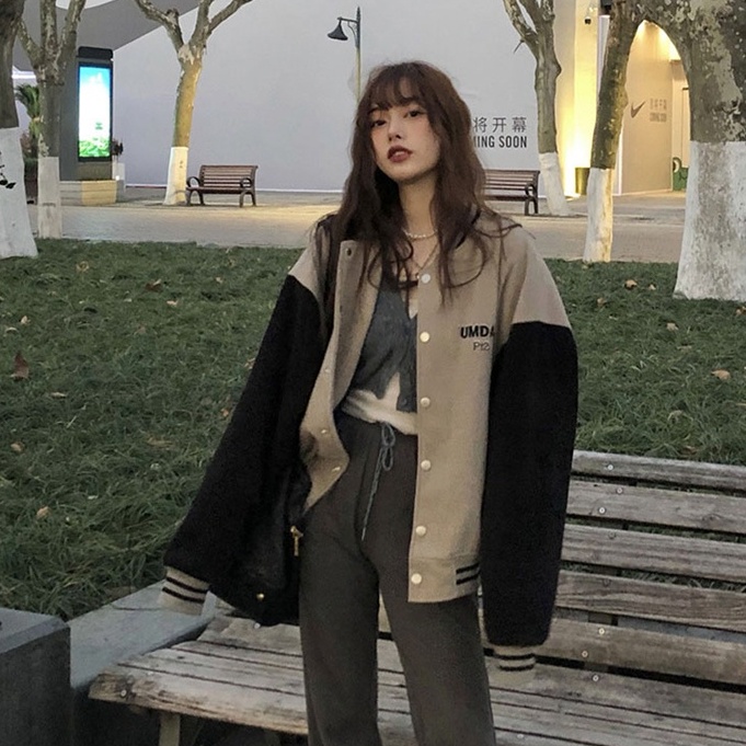Áo khoác Hoodie dáng rộng lót nhung thời trang thu đông cho cặp đôi