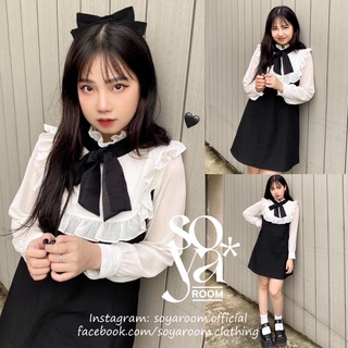 Đầm nơ bản to style hàn quốc, tay áo phối tơ voan cao cấp - Daisy Dress