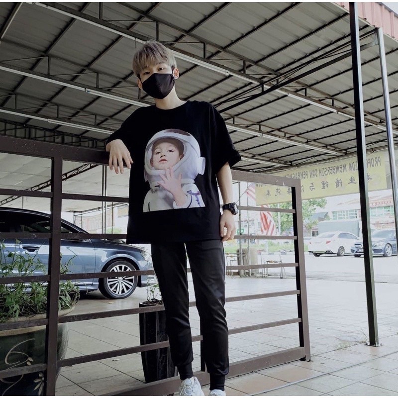 [Full tag +túi zip] Áo ADLV nam nữ in hình bé phi hành gia chất liệu cotton cao cấp